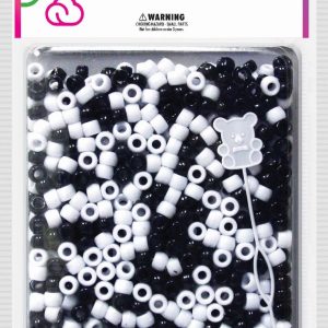 DREAM BEAD 8MM 1000PC BK/WH