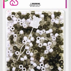 DREAM BEAD 8MM 1000PC BK/WH/C