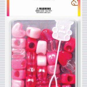 DREAM BEAD HEART BIG 35PC MIX PINK