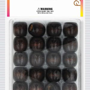 DREAM BEAD 18MM WOOD 24PC BROWN