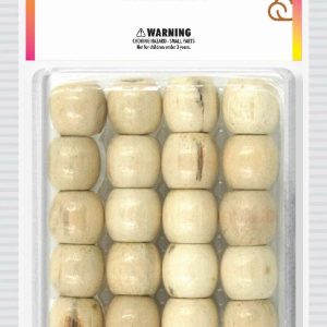 DREAM BEAD 18MM WOOD 24PC NATRUAL