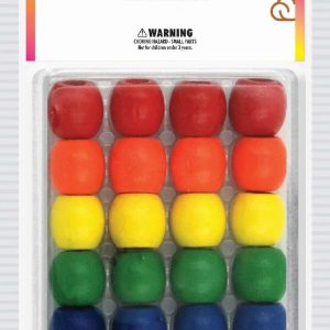 DREAM BEAD 18MM WOOD 24PC RAINBOW