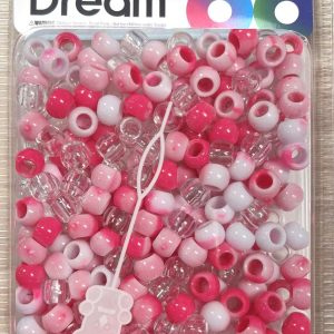 DREAM BEAD 14MM TWO TONE 48PC C/HOT PINK