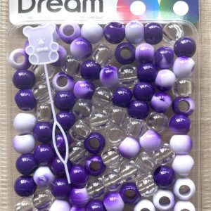 DREAM BEAD 14MM TWO TONE 48PC C/PURPLE