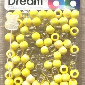 DREAM BEAD 14MM TWO TONE 48PC C/YELLOW