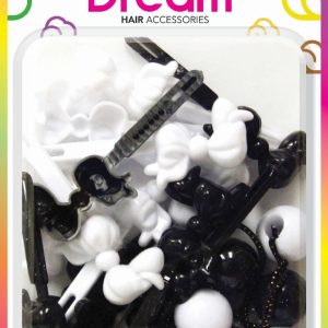 DREAM BRT#14 BOWTIE+P/TAIL 14PC BK&WH