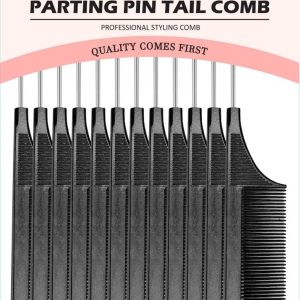 DREAM COMB BULK PARTING PIN TAIL 12PC BLACK