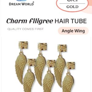 DREAM H/A PENDANT TUBE ANGEL WING GOLD