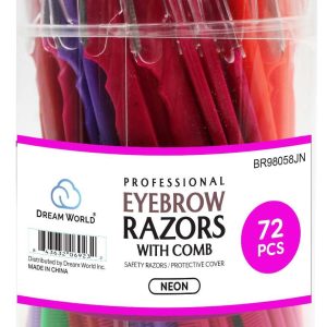DREAM EYEBROW RAZOR TINKLE 72PC/JR NEON ASST
