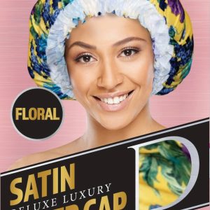 DREAM W-SLEEP CAP FLORAL SATIN