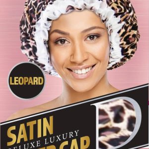DREAM W-SLEEP CAP SATIN LEOPARD