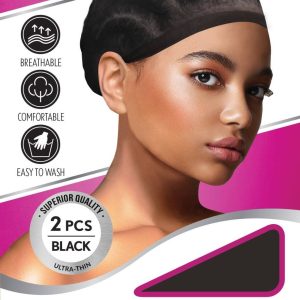 DREAM W-WIG CAP HD 2PCS BLACK