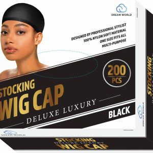 DREAM W-WIG CAP 200/BX [BULK] BLACK
