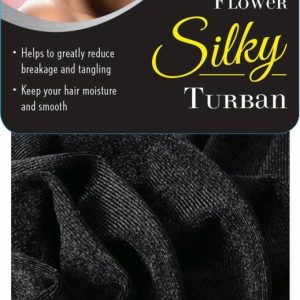 DREAM W-FLOWER SILKY TURBAN BLACK