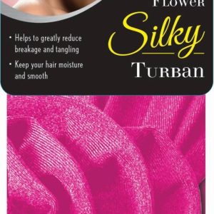 DREAM W-FLOWER SILKY TURBAN HOT PINK