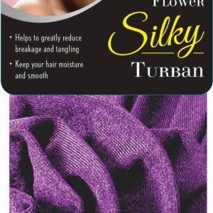 DREAM W-FLOWER SILKY TURBAN PURPLE