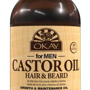 OKAY MEN CASTOR HAIR/BEARD LT GROW OIL