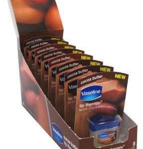 VASELINE LIP JAR COCOA BUTTER 8/PK